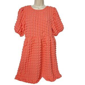 Forever 21 Coral Textured Ruffles Babydoll Dress Size XL